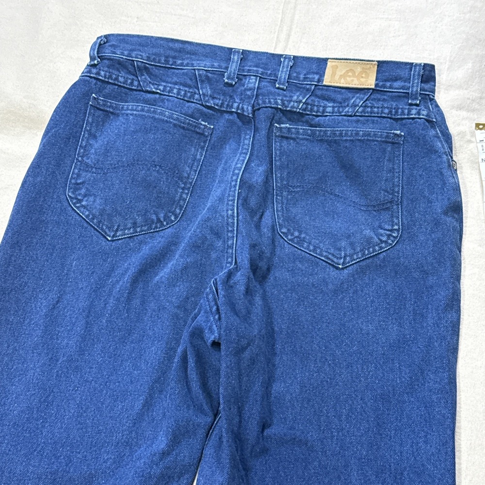 90s Vintage Lee Womens 16 Western Jeans Dark Wash Crop Straight Leg High Waist - Picture 7 of 9
